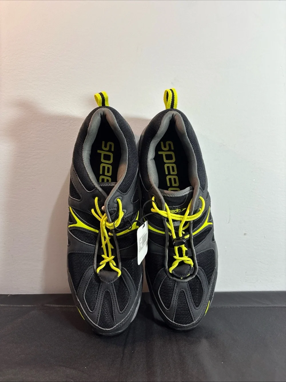 Speedo Men's Black & Yellow Swim Sneakers - Quick-Dry Water Shoes. 9/16